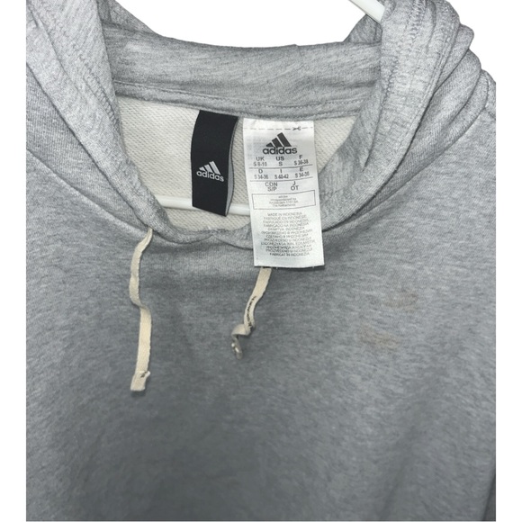 ADIDAS Women's Heather Gray Heavy French Terry Boxy Hoodie Sweatshirt Size Small - Picture 4 of 6